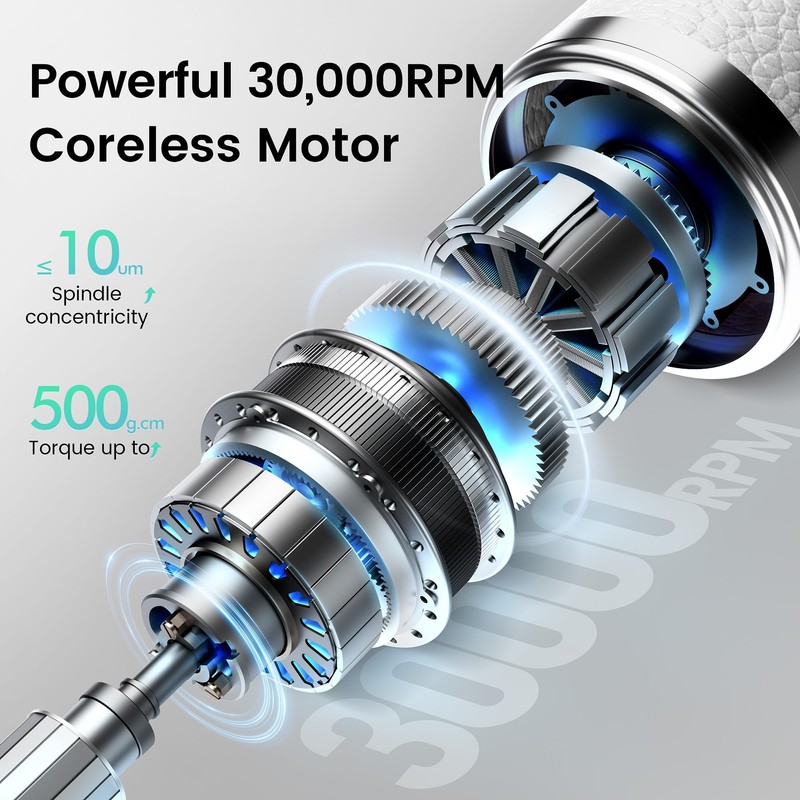 L'UGX Professional Nail Drill 30000RPM, Cordless Rechargeable Electric Nail File