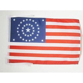 AZ FLAG USA STAR LOG FLAG 18'' x 12'' cords - US - AMERICAN SMALL FLAGS 30 x 45cm - BANNER 18x12 in