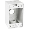 TayMac SD375WH Weatherproof Box, 1-Gang, (3) 4-Inch Outlets, Deep, White