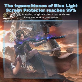 HESASAHO 24 inch Blue Light Screen Protector Computer Monitor Hanging Type Blue Light Blocking Filter Panel Anti Scratch Eye Protection Shield for Desktop Computer