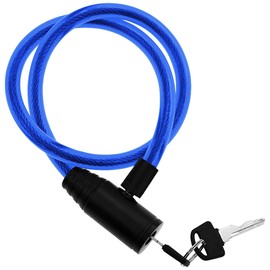 JP Sales E Scooter Lock Robust Steel Cable 60 cm Extended Key Lock for Unsurpassed Security Reliable Robust Practical (Blue)
