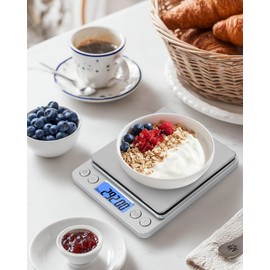 NEXT-SHINE Gram Scale, Digital Pocket Scale Portable Mini Size 500g x 0.01g with Back-Lit LCD Display Stainless Steel Platform Grams Ounces for Coffee Brewing Jewelry Cooking Baking