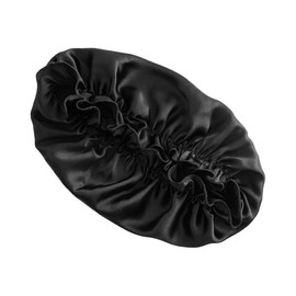 BESPORTBLE 1Pc Sleep Cap for Women Comfortable Hair Care Beanie All Season Soft Satin Lined Night Bonnet for Makeup Bathing and Relaxation for Long Hair Care Black