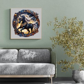 Jigfoxy Wooden Puzzles for Adults, Horse Wooden Jigsaw Puzzles for Adults, Wood Puzzles Adults, Unique Animal Shape Wood Cut Puzzles for Family Friend Puzzle Lovers(L-13.4 * 13.4n-300pcs)