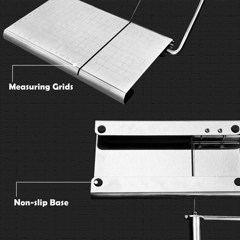 CYINGWIN Cheese Slicer with Cutting Board and Measuring Grid, Adjustable