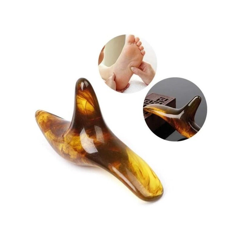 호환 1pc 삼각형 앰버 발 피트 마사지 침술 지압 Gua