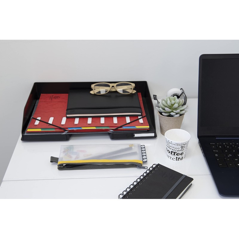 Exacompta - Ref 11714D - ECOBlack Landscape Letter Trays Combo