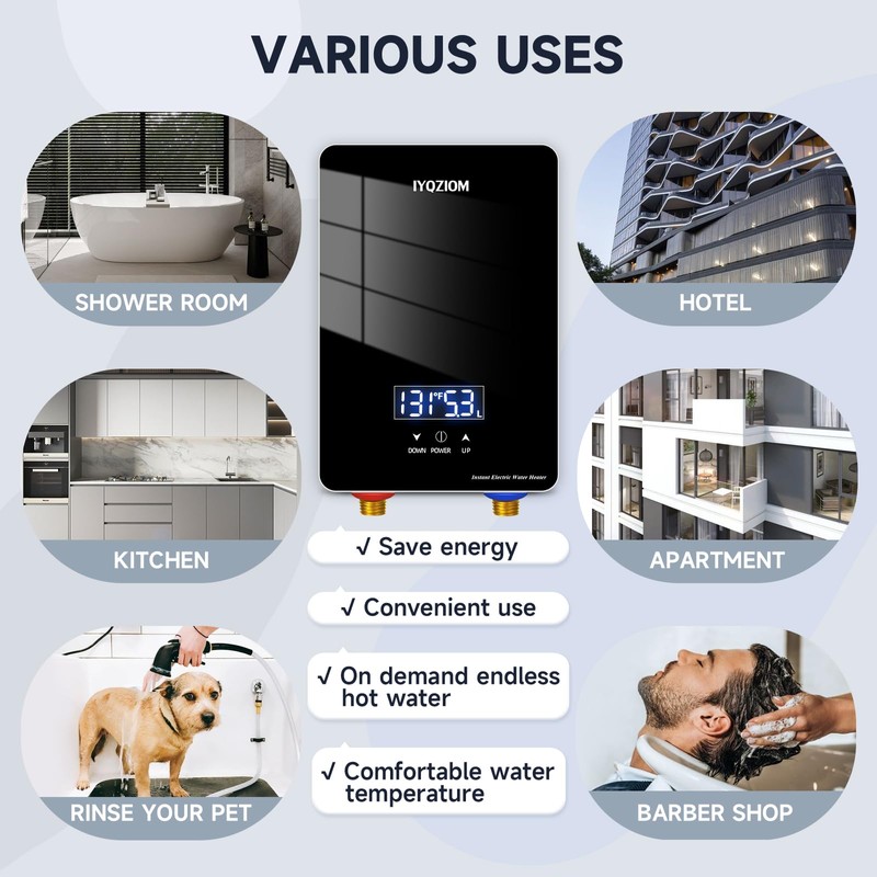 Instant Electric Water Heater 240V 6.5kW.Tankless Water Heater for Kitchen