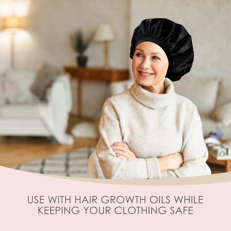 Only Reusable Oil Proof Nightcap, Protective Hair Bonnet and Shower