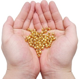 1/4-Inch Jingle Bell/Small Bell/Mini Bell DIY Bracelet Anklets Necklace Knitting/Jewelry Making, 100pcs, Golden
