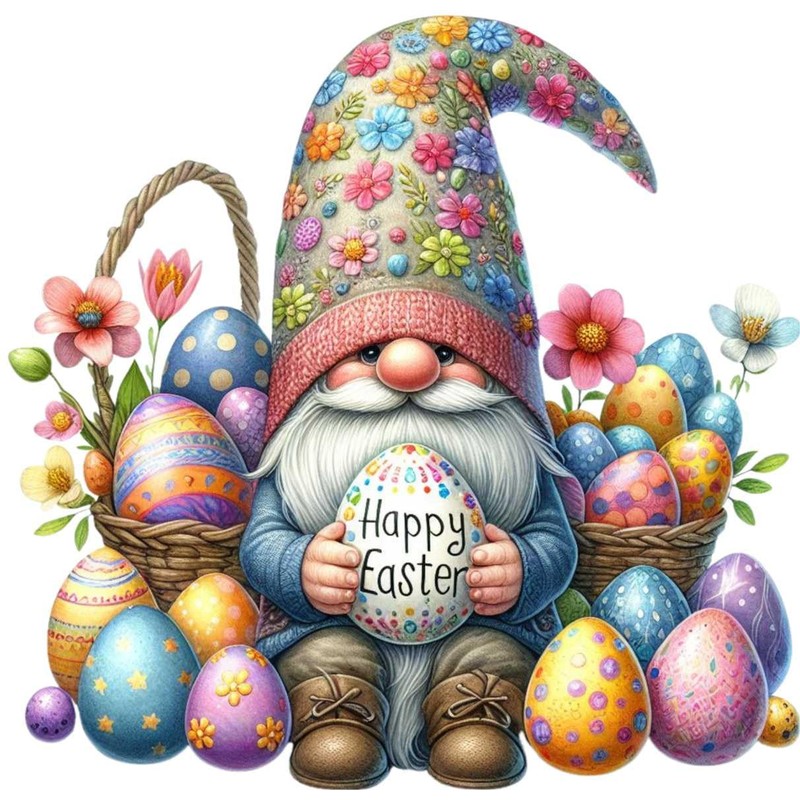 x12 Gnome Gonk Easter Glass Vinyl Decal Stickers Colour ol494