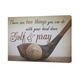 Golf Wall Art Sports Golf Pictures Wall Decor Motivational Quotes Canvas Painting Artwork Modern Home Decorations Framed for Bedroom Office Living Room 12"x16"