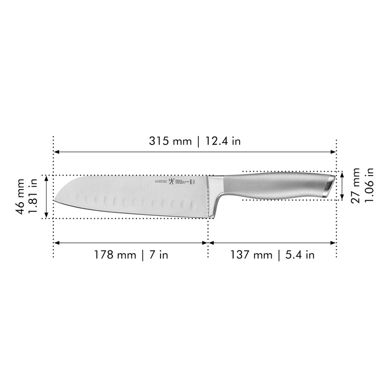 HENCKELS Modernist Razor-Sharp Hollow Edge Santoku Knife 7 inch, German