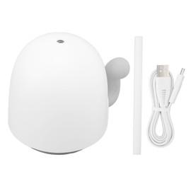 450ml Mini Air Humidifier Moving Tail Shaped USB Portable Humidifier with LED Ambient Light for Home Bedroom White