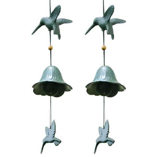 Hwagui Iron Wind Chime, Little Bell Bell, Green Wind Chime, Gift for Family Celebration, Room, Room Divider, Brazier