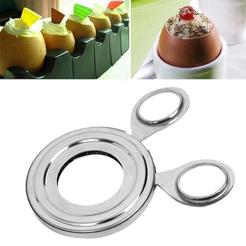 Acxico 2 pcs Kitchen Stainless Cooked Boiled Egg Cutter Scissors