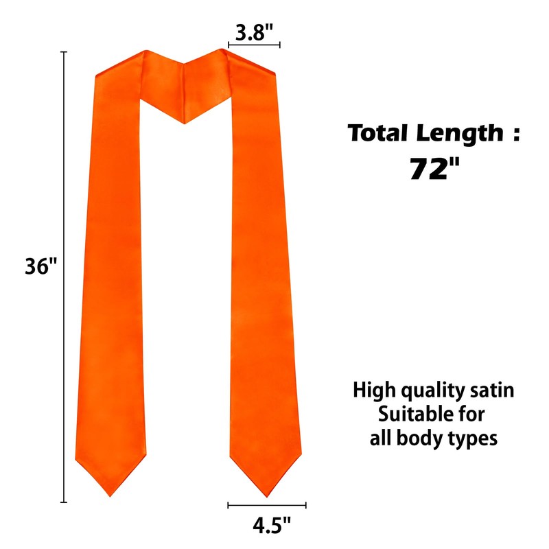 GHGMAO Unisex Adult Plain Graduation Stole Sash, Sublimation Blank Satin