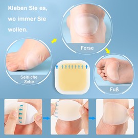 Heel Hydrocolloid Blister Plaster Set, Bubble Plasters Toes for Protective Skin, Extra Strong Protection, Forefoot Heel Protection, Relief of (Rectangle)