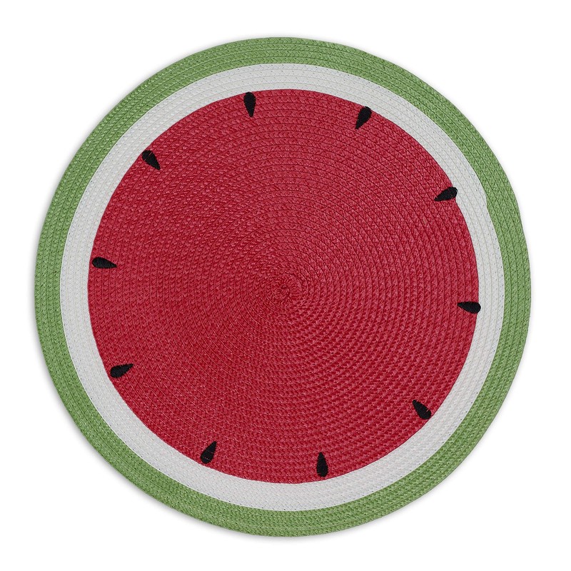 DII Watermelon Collection Kitchen, Placemat Set, Summer Day 6 Piece