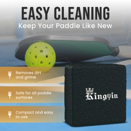Kingpin Paddle Eraser – Non-Abrasive Rubber Cleaner for Pickleball Paddles – Compact 2"x2"x1" Size, Removes Dirt & Grime, Safe for All Paddle Surfaces