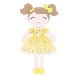 Gloveleya Baby Girl Gift Soft First Baby Doll Plush Doll Floral Yellow