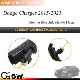 GSOWO 2 PCS Side Marker Light Pigtail Connector Wires for Dodge Charger 2015-2023 Front/Rear Side Marker Light, Replace OEM# 68214405AA / 68214404AA / 68214127AA