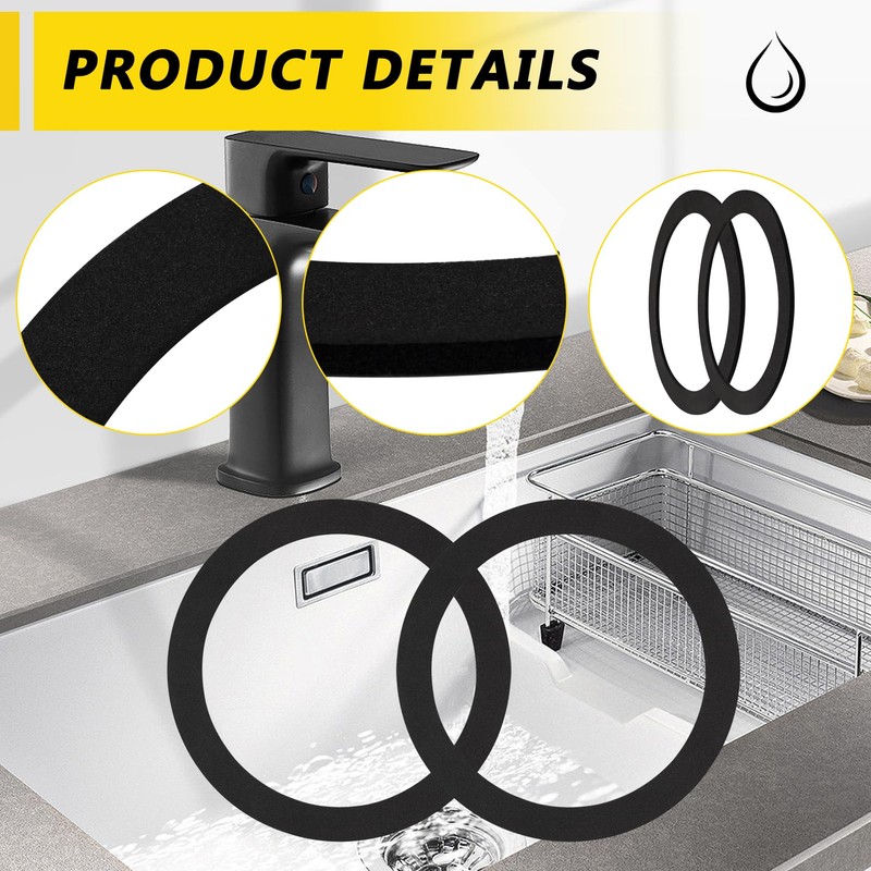 GIDDS-710001 No Putty Sink Gasket fit for sink drains,Sink Seal