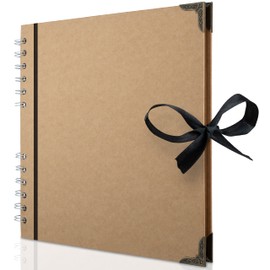 Bstorify Scrapbook Photo Albums 60 Pages (21 x 21 cm) Brown Thick Kraft Paper Scrap Book Ideal for Your Scrapbooking Albums Art & Craft Projects