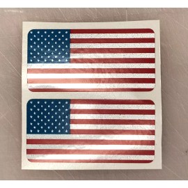 Unbranded pair ~ REFLECTIVE American Flag Vinyl Hard Hat Helmet Stickers USA Flags Labels