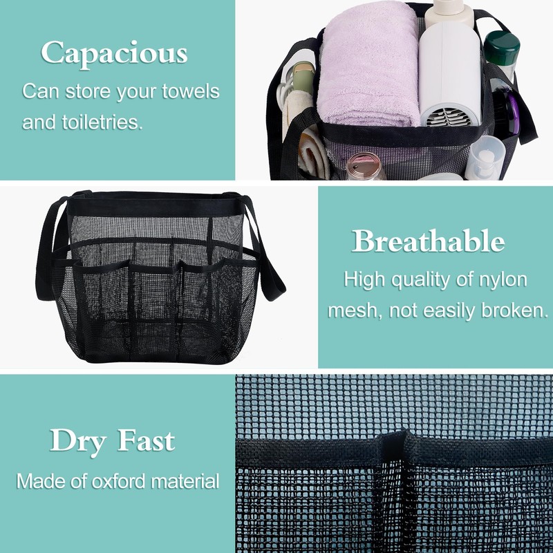 Attmu Mesh Shower Caddy Portable, Quick Dry Hanging Shower Tote