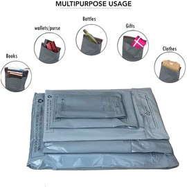 POUNDXPENCE Co® 50 Grey Mail Bags Mailing Self Seal Postal Poly Packs | XL Size - 14 x 21 inch (or 356 x 533 mm) | Assorted Shipping Envelopes Postage Packaging Mailers | Strong Heavy Duty Quality