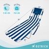 Ostrich Chaise Lounge Folding Portable Sunbathing Beach Chair, Striped (2