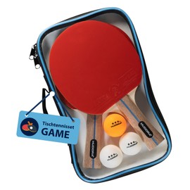 HUDORA Tischtennis Set Game - hochwertiges Tischtennisschläger Set mit 2 Schlägern & 3 Bällen - Ping Pong Schläger Set inkl. Aufbewahrungstasche - Tischtennis Schläger ideal für Einsteiger