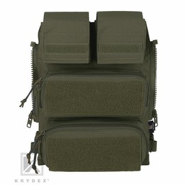 KRYDEX Tactical Modular Zip On Backpack for CPC NCPC JPC 2.0 AVS Vest Zipper Molle Back Panel - Color: Ranger Green