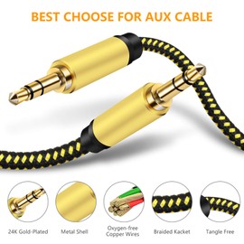 Pkdjfls Aux Cable 3.5 mm Audio Cable Jack Cable for Headphones, Home/Car Stereos, Smartphones, MP3 Players and More - Nylon (3 M/10 Feet)