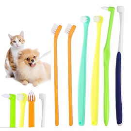 6 Pcs Cat Toothbrush with Micro Head to fit into Cat Mouth, Ultra Soft Bristles Pet Toothbrush Kit, Kitten/Puppy Toothbrushes, Kitty Dental Care Supplies, Avoid Bleeding Gums & Help Gap Cleaning
