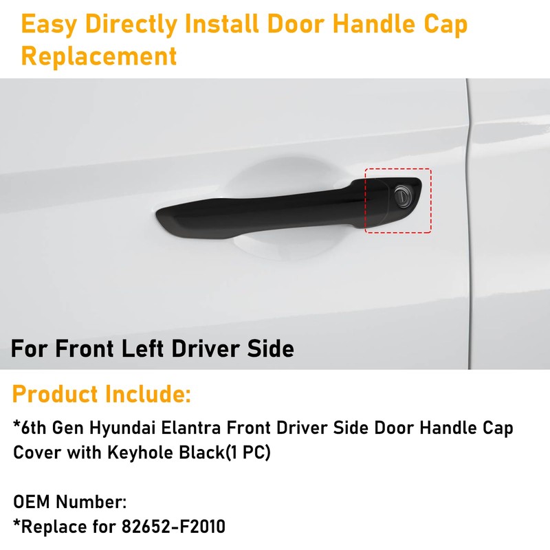 APESER Door Handle Cap Cover w/Key Hole Compatible with Hyundai