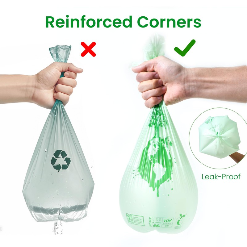 ROWNYEON 6L Compost Bags Compostable Bags for Small Food Waste/Countertop