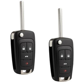 Flip Key Fob Replacement Fits for Chevy Cruze Equinox Camaro Impala 2010 2011 2012 2013 2014 2015 2016 2017 2018 2019 Malibu Sonic Buick Regal Verano Encore GMC Terrain Keyless Entry Remote(4 Buttons)