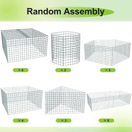 6 Pcs 6-Sided Large Wire Plant Protectors 12 x 24 Inch Bush Protectors Chicken Plant Protectors from Animals Mesh Plant Cage for Plants and Shrubs with Ground Stakes and Nylon Ties (6, 12 x 24 Inch)