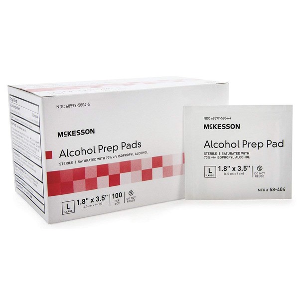 McKesson Alcohol Prep Pads - Item Number 58-404CS - 100 Each / Case