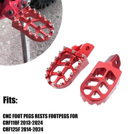 Adsspro Motorcycle CNC Foot Pegs Foot Pedals Rests Footpegs For CRF110F CRF 110 F CRF110 2013-2024 CRF125F CRF 125 F CRF125 125F 2014-2024 Dirt Pit Bike