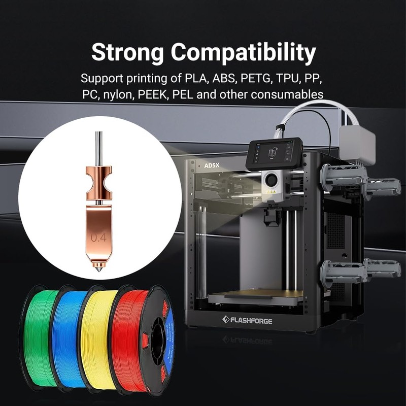 Upgraded 0.4MM Integrated Adventurer 5X Nozzle for Flashforge AD5X 3D