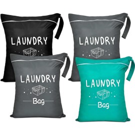 4 Piezas Bolsas Para Ropa Mojada, Bolsa Para Ropa Mojada De Natacion, Separacion Humedo y Seco Ideal Para Viajes, Gimnasio y Piscina, Fabricadas En Tela Oxford Resistente, Verde, Gris y Negro