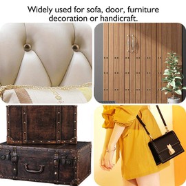 100pcs Iron Nails Thicken Iron Sturdy Staple Nails Fasteners for Furniture Drum Wooden Door Sofa Handicraft Decoration (6x12mm)