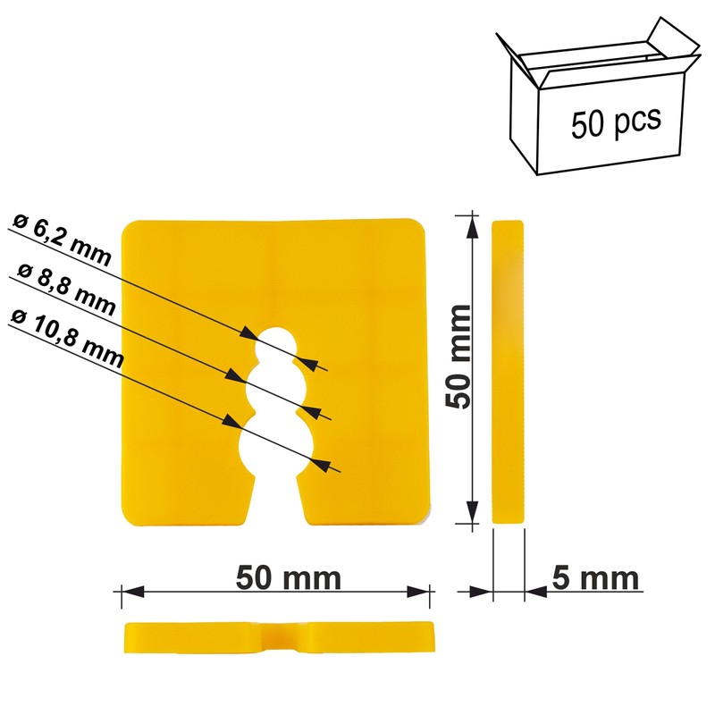 50 x SPACER 5 MM For Socket Track Adjustment Spacer