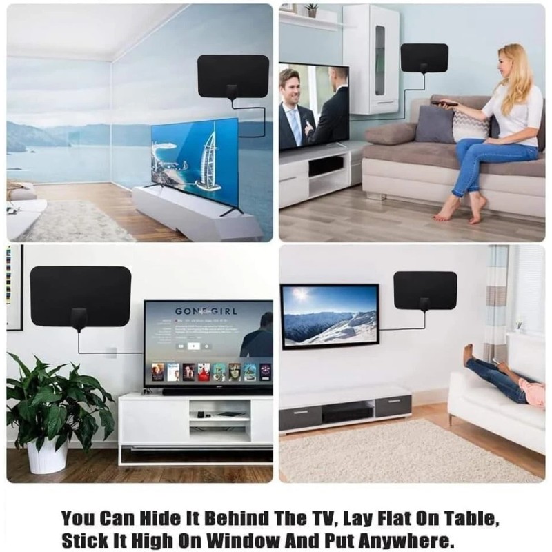 Crystal Clear HD Digital TV Antenna - 360° Reception, Flexible