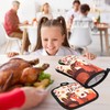 Wonmon Pack of 4 Thanksgiving Oven Mitts and Pot Holders,