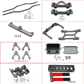 RXZIXYL 1/10 RC Crawler Carbon Fiber Girder 4MM CNC Metal Car Chassis Frame Body Kit Parts for Axial SCX10 II Rock Off Road Truck (Gray)