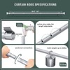 Lepushom 1 Pack Curtain Rods for Windows 30 to 54